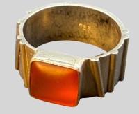 Auktion 375<br>Herren-Silberring-925- mit jemenitischen Achat, RG 63, 8,53 gr.