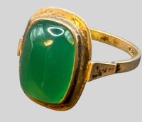Auktion 375<br>Silberring-800- mit gr&uuml;nen Stein, RG 53, 3,07 gr