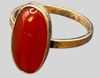 Auktion 375<br>Vintage Ring, Silber-800- mit Karneol, RG 55, 2,29 gr
