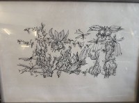 Auktion 375<br>Edelgard Lost "Fr&uuml;hlings In Vasion,  Siebdruck, Nr. 6/20, signiert und betitelt, ger/Glas, RG 59x42,5 cm
