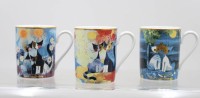 Auktion 375<br>3x Kaffeebecher, Goebel, Motive von Rosina Wachtmeister, je ca. H-9,5cm