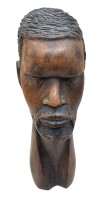Auktion 375<br>Holzb&uuml;ste eines Afrikaners, Tropenholz,  H-26 cm