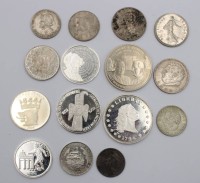 Auktion 375<br>Lot div. M&uuml;nzen und Medaillen, u.a. DM, Schilling, Francs, Krone, Altersspuren