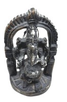 Auktion 375<br>kl. Ganesha Figur unter Bogen, Metall, H-9 cm, B-6 cm