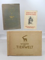 Auktion 375<br>3x div. Sammelalben, Thema Tiere, &auml;lter, wohl kompl. Altersspuren