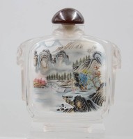 Auktion 375<br>gr. chinesische Schnupftabakflasche, Zwischenglasmalerei, ca. H-9,5cm B-8,5cm