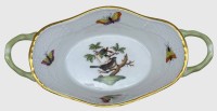 Auktion 375<br>kl. ovale Schale "Herend" Dekor Rothschild, H-5,5 cm, L-15 cm, B-8 cm