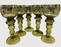Auktion 375<br>5x Weinr&ouml;mer "Theresienthal", Weinlaubschliff und Warzen, H-18 cm, guter Zustand