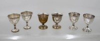 Auktion 375<br>6x Eierbecher, um 1900, Metall, ca. H-7cm