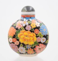 Auktion 375<br>antikes chinesisches Schnupftabaksfl&auml;schchen, florales Dekor, ca. H-6,5cm