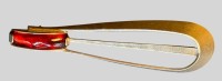 Auktion 375<br>Silbernadel-835- mit roten Bernstein, Fischland-Schmuck, L-6,5 cm, 84,3 gr.