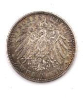 Auktion 375 / Los 6023 <br>2 Mark, Baden, Gro&szlig;herzog Friedrich I. und seiner Frau Luise, 1906, ca. 11gr., D-2,8cm