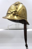 Auktion 375<br>historischer Feuerwehr-Messinghelm , Bayern, Alters-u. Gebrauchsspuren