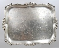 Auktion 375<br>antikes Serviertablett, Christofle,  &auml;lter, floral zieseliert, ca. 31 x 45,5cm