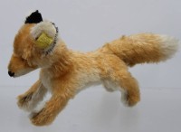 Auktion 375<br>vintage Steiff-Fuchs &bdquo;Xorry&ldquo;, Knopf u. Fahne, Nr. 318,00