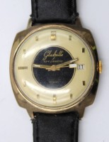 Auktion 375<br>Vintage-Herrenarmbanduhr ,GUB Glash&uuml;tte Spezimatic, Werk l&auml;uft, getragene Erhaltungm ca. D-3,5cm