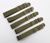 Auktion 375<br>5x Stoff-Uhrenb&auml;nder, oliv gr&uuml;n