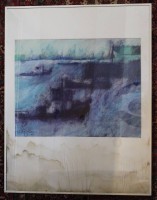 Auktion 375<br>gr. Mischtechnik, Hafenszene, unleserl. signiert (Wagner?), verso Kelbeetikett "Hamburg", gerahmt/Glas, Passepartout mit Wasserschaden, Versand nur ohne Rahmen m&ouml;glich., MG 60 x 46cm