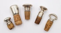 Auktion 375<br>5x Korkenhalter, Silber, ca. L-7,5cm