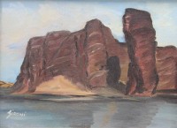 Auktion 375<br>kl. &Ouml;lgem&auml;lde, signiert Sironi, wohl Mario SIRONI (1885-1961) ?, Helgoland, &Ouml;l/Leinwand, gerahmt, RG 33,5 x 39,5cm
