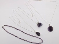 Auktion 375<br>4x div. Halsketten, Amethyste, ca. L-45cm