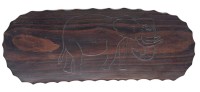 Auktion 375<br>kl. Ablagenschale mit eingeritzten Elefanten, afrik. Tropenholz, 26x10 cm