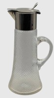 Auktion 375<br>kl. Weinkrug mit verzinkter Montur "WMF" Straussenmarke um 1900, H-17 cm