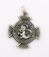 Auktion 375<br>Hanussen &bdquo;Dracomagnet&ldquo; Schutz-Amulett-Anh&auml;nger, 800er-Silber, ca. L-3cm