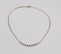 Auktion 375<br>925er Silber-Collier, klare Steine, ca. 10,9gr. , L-38cm