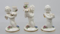 Auktion 375<br>3x fig&uuml;rliche Leuchter, Schierholz, 1x T&uuml;lle defekt, ca. H- 12cm, Gebrauchsspuren