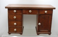 Auktion 375 / Los 14020 <br>antiker Miniatur-Schreibtisch oder Modell, um 1920, Aufsatz fehlt, ca. H-30,5cm B-49,5cm T-21,5cm