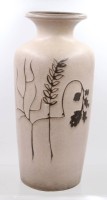 Auktion 375<br>vintage Keramikvase, florales Dekor, ca. H-43cm