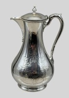 Auktion 375<br>Sammlungsaufl&ouml;sung, versilberte Kanne, &auml;lter, Martin Hall &amp; Co Sheffield, ca. H-19,5cm Versilberung erneuert