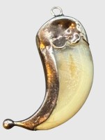 Auktion 375<br>Anh&auml;nger, Tigerkralle in vergoldeter Fassung, L-ca. 4 cm