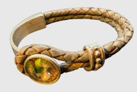 Auktion 375<br>Lederarmband Perlmutt Glamour mit Premium Crystal von Soul Collection in Blue Shade