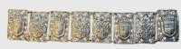 Auktion 375<br>breites Armband, versilbert, mit Wappen, L-16 cm