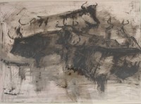 Auktion 375<br>unlerserl, signiertes Aquarell, Stiere, gut gerahmt/Glas, RG 80 x 97,5cm, Sperrgutversand!