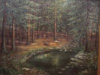 Auktion 375<br>W.B&ouml;tjer, Waldlandschaft, &Ouml;l/Leiwand, gerahmt, RG 85 x 105cm, eine hinterlegte Stelle, Speditionsversand!