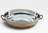 Auktion 375<br>Sammlungsaufl&ouml;sung, ovale Schale, Mappin &amp; Webb, London &amp; Sheffield, ca. H-6cm B-28,5cm T-17,5cm, Versilberung erneuert