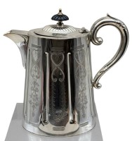 Auktion 375<br>Sammlungsaufl&ouml;sung, antike, versilberte Kaffeekanne, Sheffield, EPNS, &auml;lter, ca. H-18,5cm, Versilberug erneuert