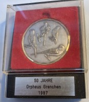 Auktion 339 / Los 6042 <br>Medaille  in Etui "50 Orpheus Grenchen 1987"