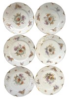 Auktion 375<br>6 Mittelteller "Rosenthal" Sanssouci, D-19,5 cm