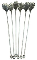 Auktion 375<br>6x versilberte Bar-L&ouml;ffel (als Strohhalme), L-18 cm
