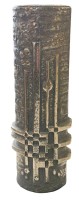 Auktion 375<br>brutalistische Zylinder-Vase aus gegossenem Edelstahl aus der &bdquo;Steel Art&ldquo;-Serie von Olav Joff f&uuml;r Polaris Fabrikker in Sandnes, Norwegen, aus den 1960er- bis 1970er-Jahren, H-21 cm