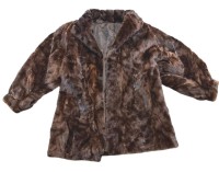 Auktion 375<br>dunkle Nerzjacke, ca. Gr. L, guter Zustand, &Auml;rmell&auml;nge ca. 50 cm, R&uuml;ckenl&auml;nge ca. 82 cm, N&auml;hte mit Ledereins&auml;tzen
