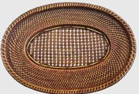 Auktion 375<br>Brotschale oder &auml;hnliches aus Rattan,  Indonesien, erstaunlich stabil, 36x26 cm