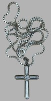 Auktion 375<br>Silberkette-925- mit Kreuzanh&auml;nger, L-48 cm, Kreuz H-2,5 cm, 8,17 gr