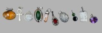 Auktion 375<br>10x  div. Kettenanh&auml;nger, Silber, tw. Halbedelsteine, zus. ca. 20 gr