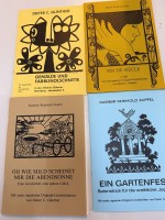 Auktion 375<br>6x Erz&auml;hlungen von D. C. G&uuml;nther und  Kasimir Reinhold Zupfel (wohl beide identisch?) mit je sechs, tw. signierten,  Original-Linol-Schnitten, PP, wohl Selbstauflage,