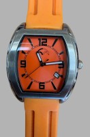 Auktion 376 / Los 2011 <br>quartz Unisex Armbanduhr orangen Ziffernblatt und orangen  Kautschuk Armband, neuwertig